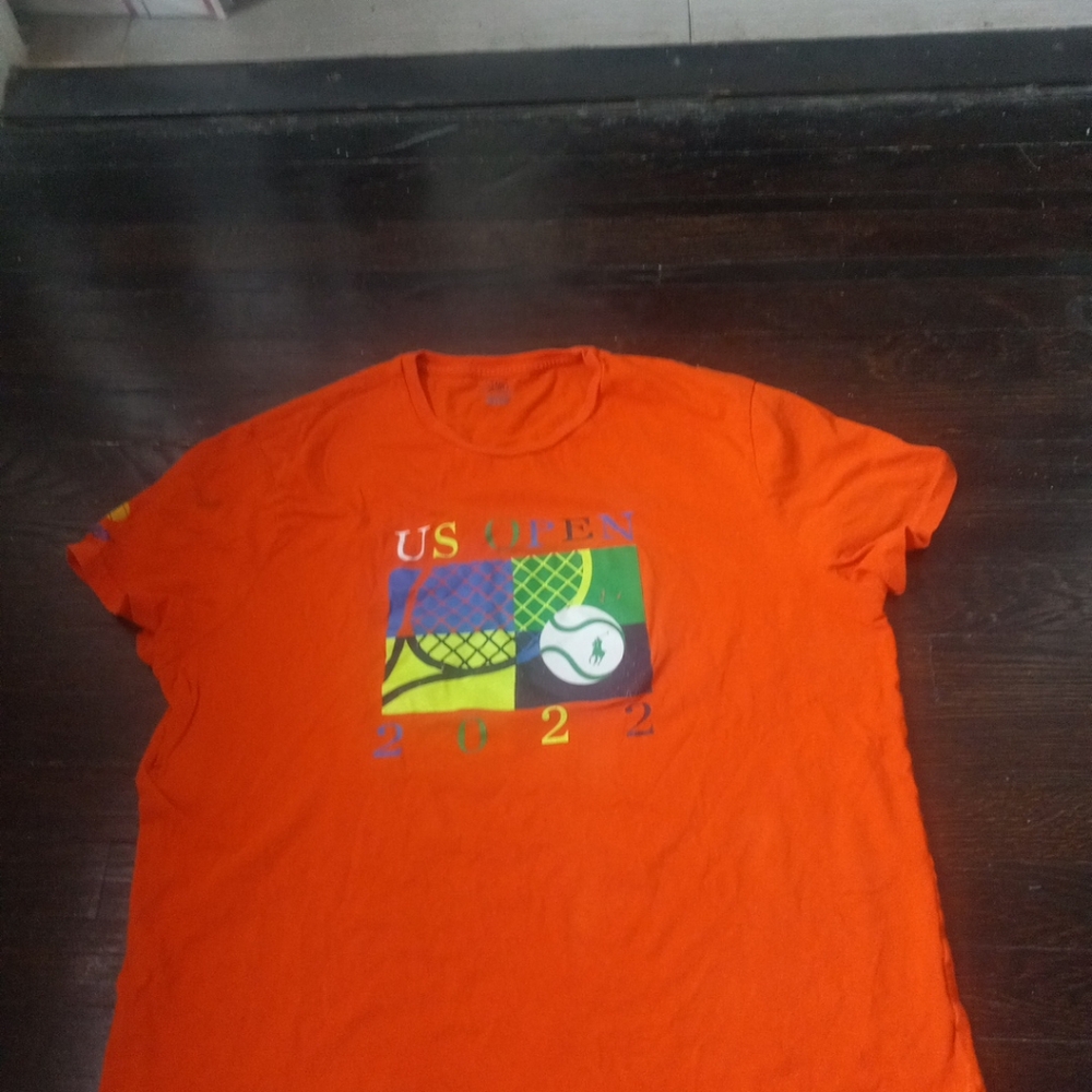 Polo Ralph Lauren Orange Mens Shirt Size XL Us Open 2022 Crewneck Outdoor